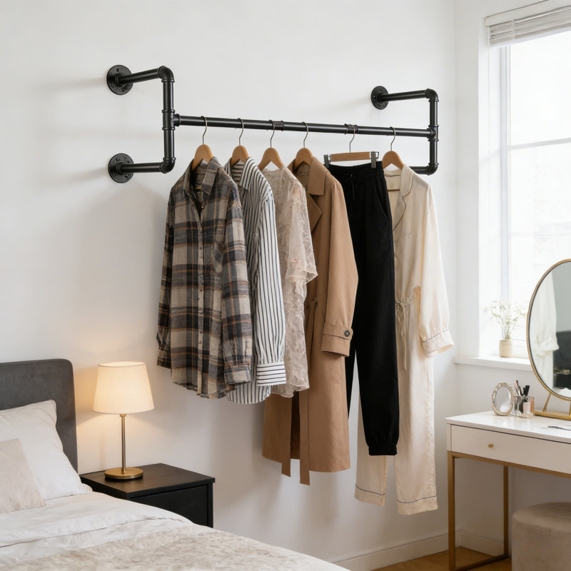 Hovag 42.9'' Metal Industrial Pipe Clothing Rack