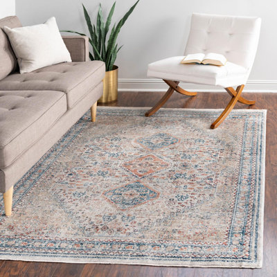 Kaleigh Beige/Blue/Gray Area Rug