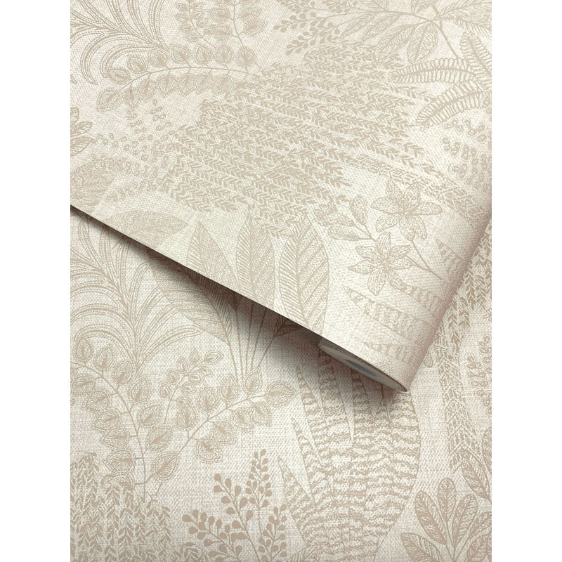 Plaster Botanical Oasis Print Non Woven Non-pasted Textured Wallpaper 57 Sq. Ft., Yellow