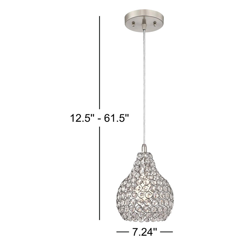 Luminaire suspendu en forme de goutte à 1 lumière Mcewen