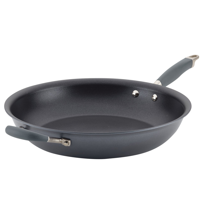 Anolon Advanced Home Hard Anodized Nonstick Frying Pan / Skillet with Helper Handle, 14.5 Inch, Gray