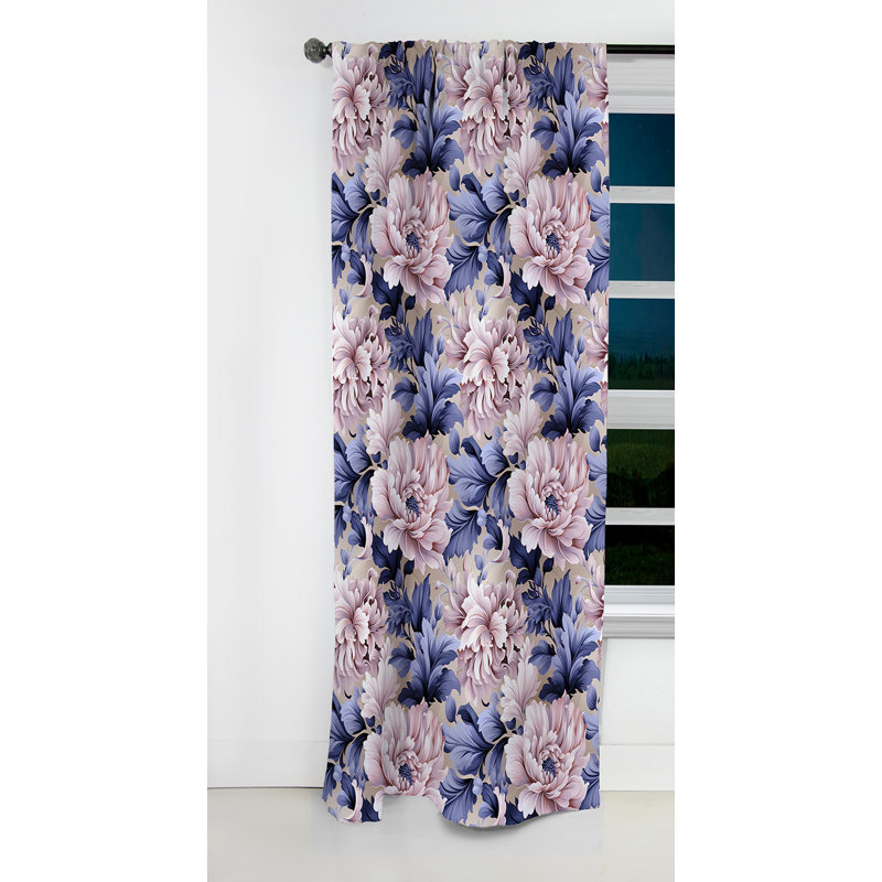 Mauve et rose Royal Damask Treasures I - Rideau damassé - Rideau occultant - 1 panneaux, L 52 po x L 120 po