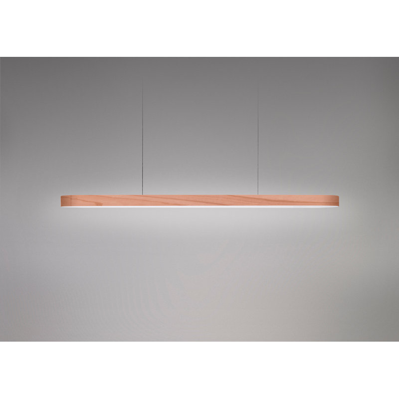 1 - Light LED Pendant, 98" H x 47.2" W x 2" D, Pale Rose, Matte White