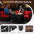 5 PCS Patio Furniture Set Heavy-duty Frame Sofa Set with 60,000 BTU Firepit Table Red-2018112000
