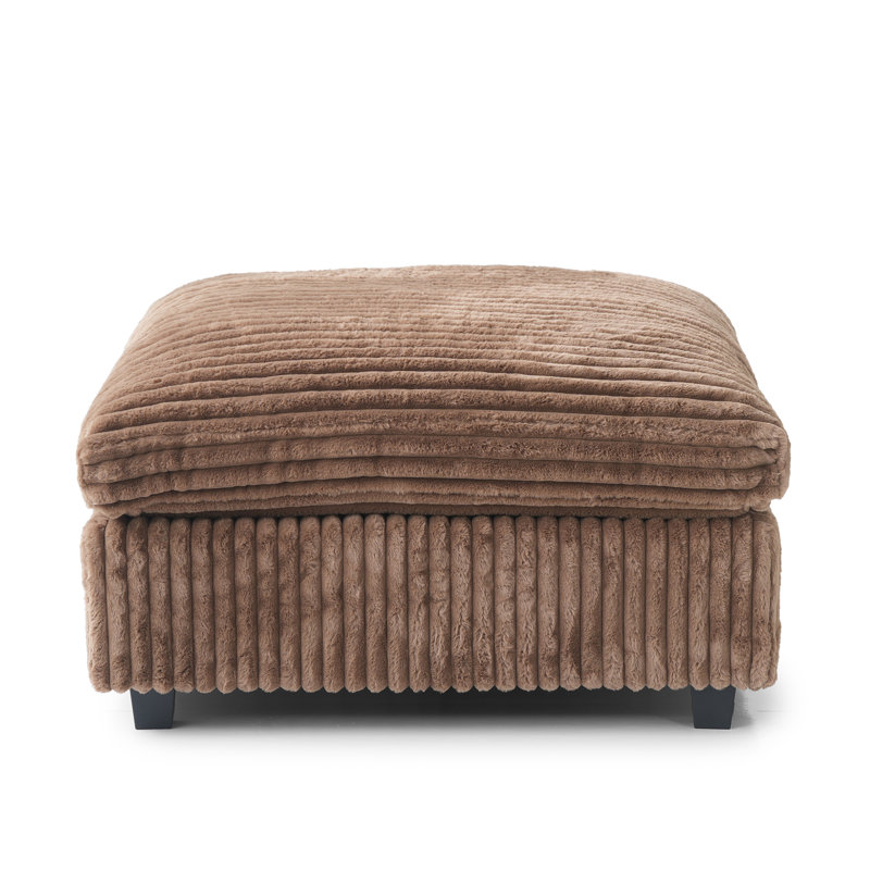 Canapé modulaire rembourré avec repose-pieds, Brun