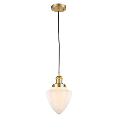 Franklin Restoration - Kymeshia - 1 Light 7" Cord Hung Mini Pendant - Bulb Not Included -  - Seedy Shade