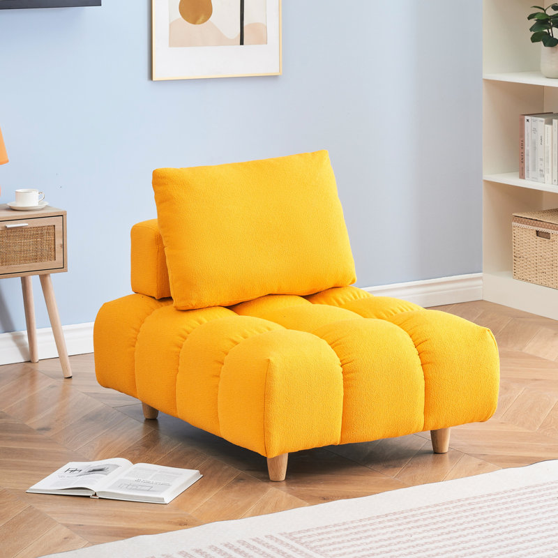 30 pouces de long en tissu jaune pour salon de bureau spacieux, Jaune