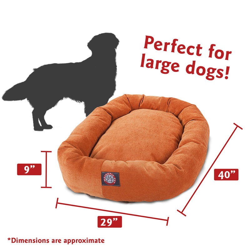 Lit ovale pour animal de compagnie, Grand ( l 29 po x P 40 po x H 9 po), Orange