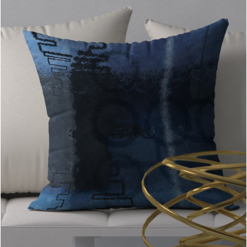 Abstract Throw Pillow, 18" H x 18" W