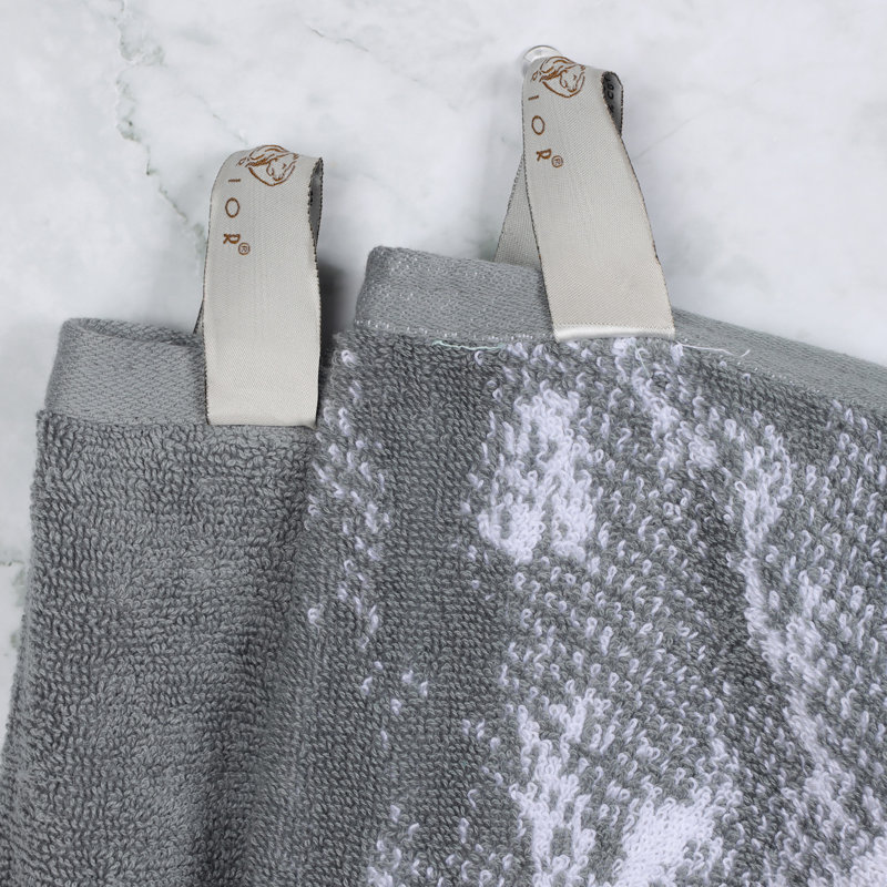Kreager 500 GSM 100% Cotton Quick-Drying 6 Piece Marble & Solid Assorted Towel Set, Gray, 6 Piece Towel Set