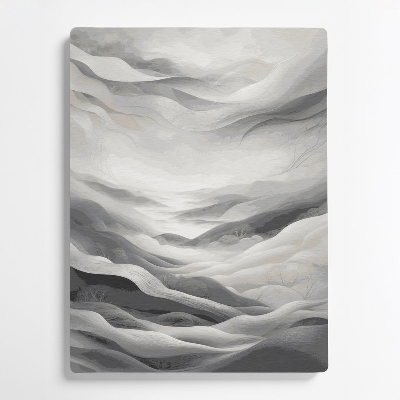 Abstract Landscape 82 Grey Metal Wall Art