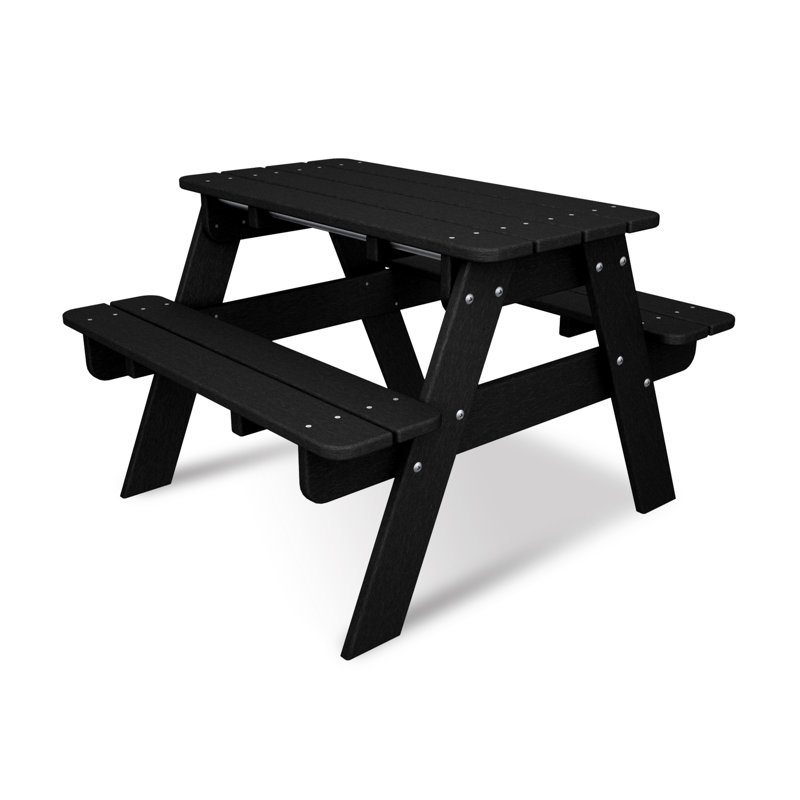 Table de pique-nique d'extérieur pour enfants POLYWOOD, Noir