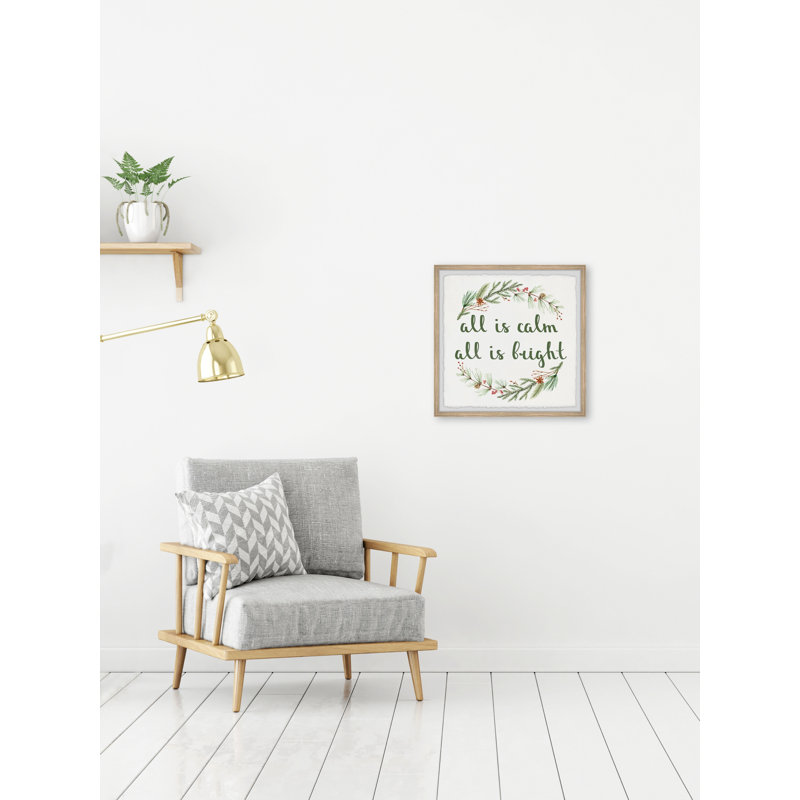 «All Is Calm And Bright», reproduction encadrée, H 24 po x l 24 po x P 1,5 po