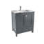 Ensemble de meuble-lavabo autoportant gris anthracite avec plateau en marbre de Carrare 30 po Anvay-1342386984-1348617331