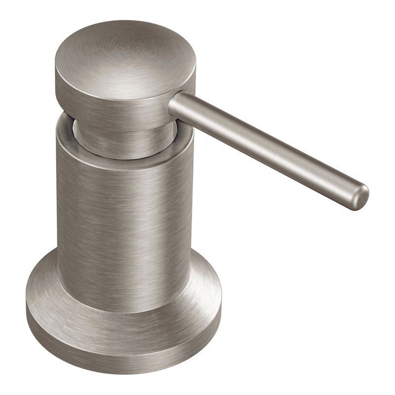 Moen Deck Mounted Kitchen Soap Dispenser with Refillable Bottle, Spot Resist Stainless