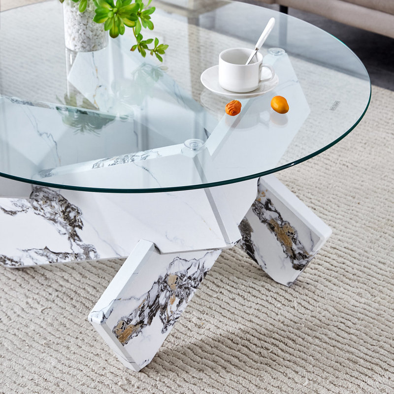 Ivy Bronx Modern Glass Top Coffee Table | Wayfair