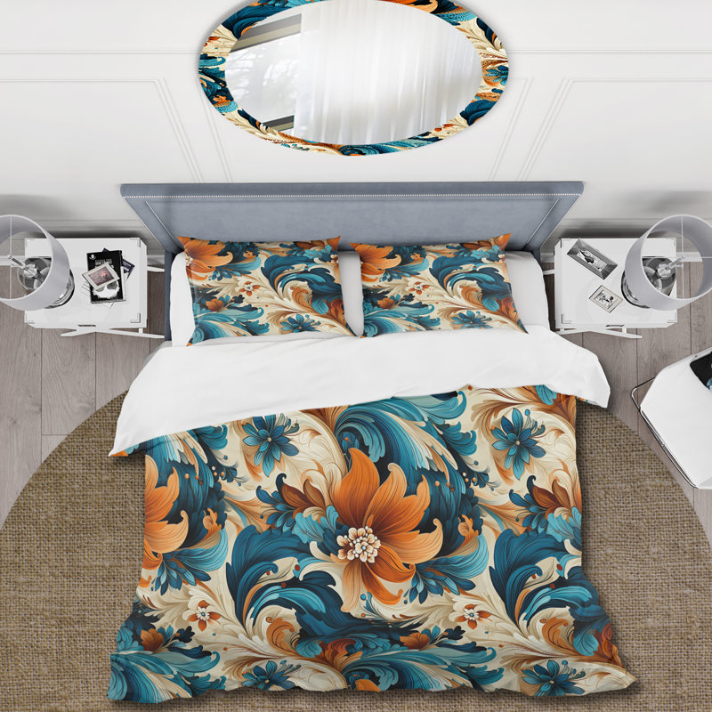Ensemble de housse de couette Bohemian Paisley Earth Tones II, Housse de couette pour grand lit et 2 taies décor