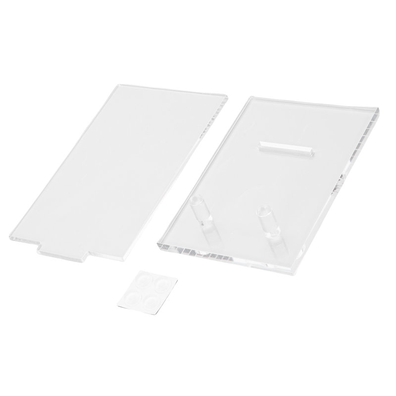Présentoir à livres en acrylique avec cadre photo transparent pour la décoration de bureau à domicile ou sur un bureau.