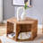 Hexagonal MDF Coffee Table, Wood Grain Pattern Stickers, Multi-Hole Design To Give More Storage Space
