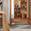 Vitrine simple en bois massif de rotin