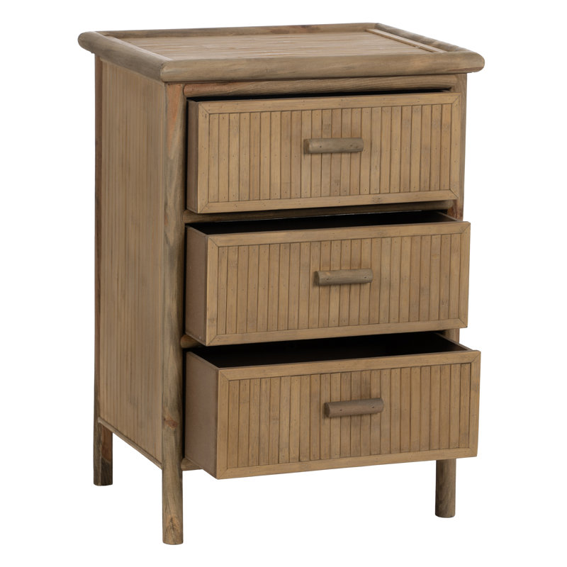 48cm W Bamboo / Rattan Bedside Table