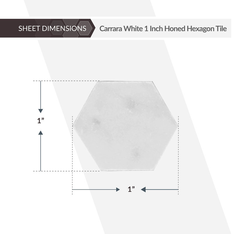 Heritage 1 in. x 1 in. Honeycomb Honed Marble Tile