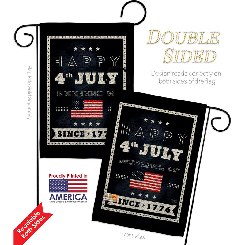 Double Sided 18.5'' H x 13'' W Polyester Independence Day Flag Set