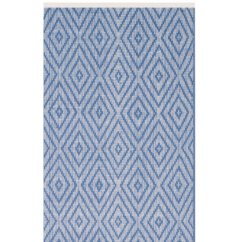 Akihiro Hand Woven Cotton Geometric Rug, Rectangle 9' x 12'