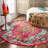 Juliemarie Vintage Bohemian Power Loom Performance Pink Rug-807109091