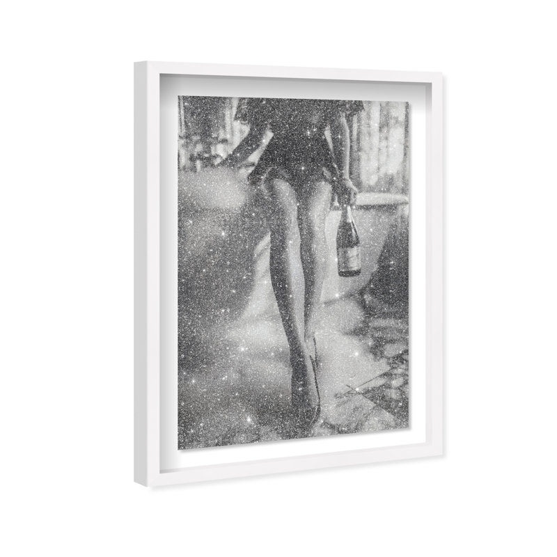Bubbly Midnight Shadowbox Fashion Print by Oliver Gal, Black Frame, 10 x 15, 17.5"H x 25.5"W, White Shadowbox