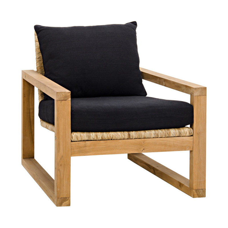 Regine Handcrafted Black Teak Wood Accent Chair