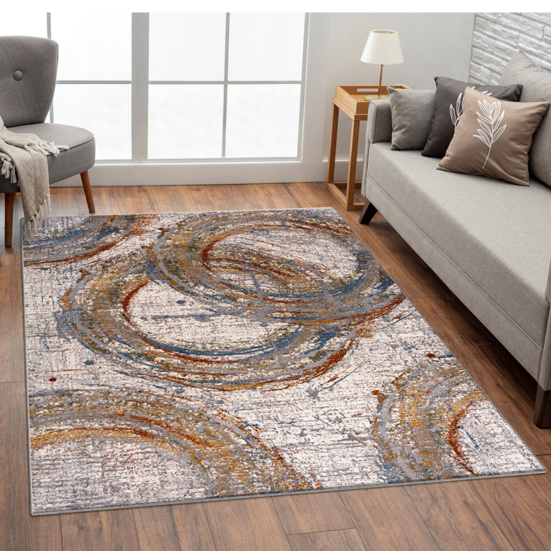 Abstract Indoor Rug, Rectangle 6'6" x 9'3"