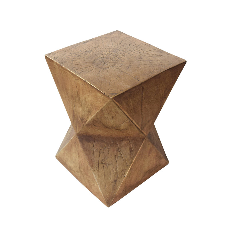Concrete Side Table With Abstract Fascination - Lightweight Look Accent Feature