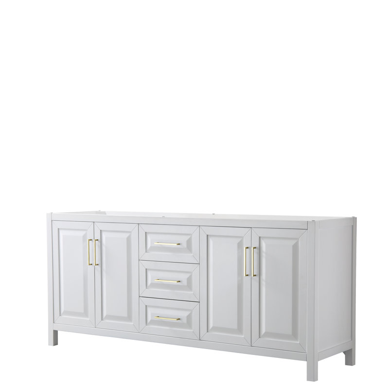 Daria 80'' W Double Vanity, White, Polished Chrome, Carrara Cultured Marble