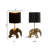 15.5''H Black Drum Shade With Novelty Elephant Base Table Lamp 