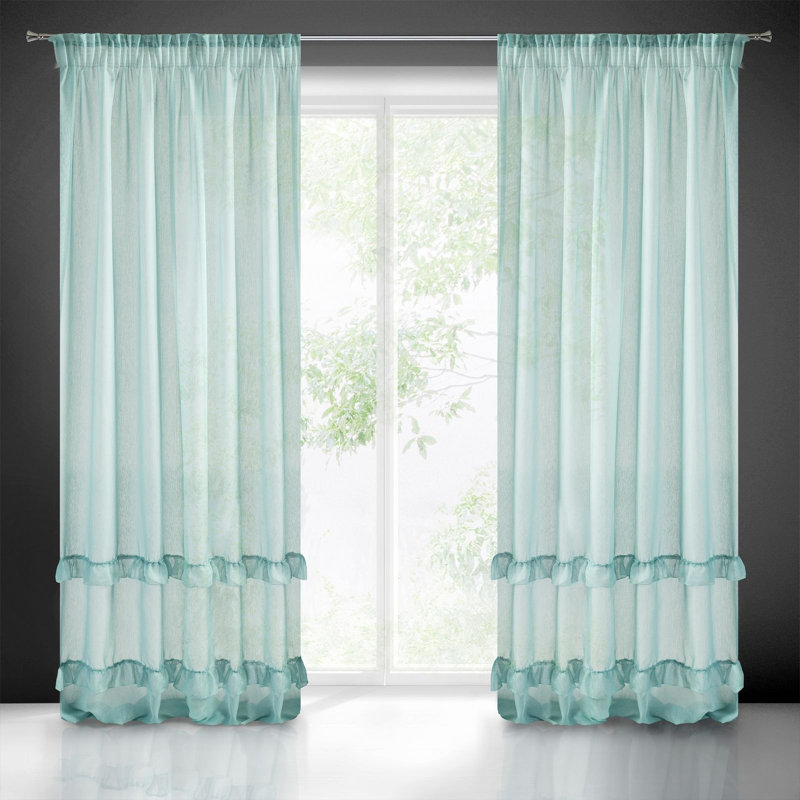 Prescot Sheer Curtain Single Panel, Mint