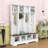 Wide Hall Tree with Open Shelves, Hooks and Entryway Bench-1730017821