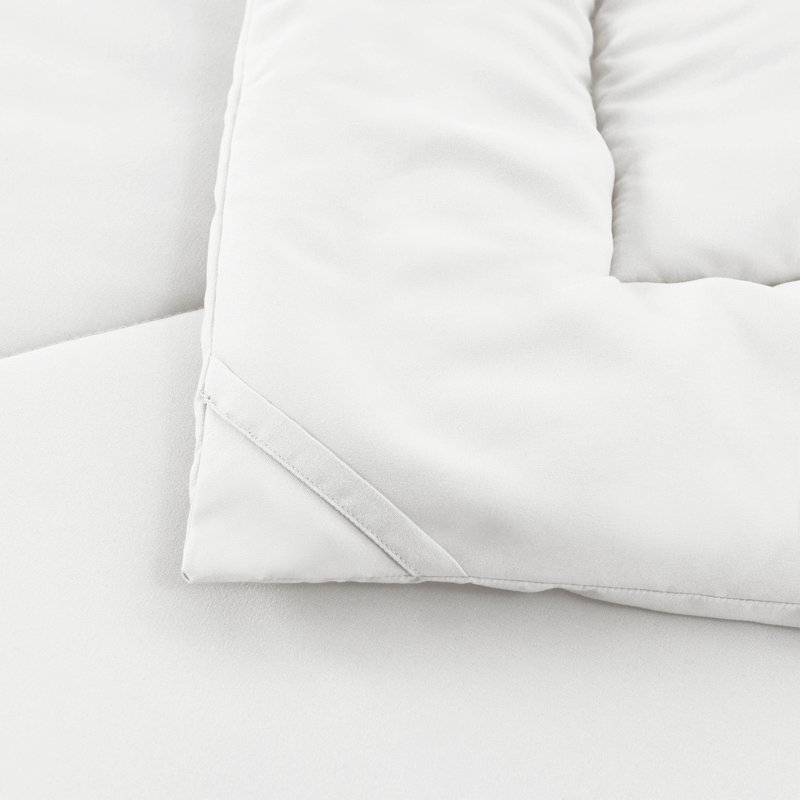 8 PCS Modern Comforter Set with Sheets All Season Bed in a Bag, White, King Comforter + 7 Additional Pieces