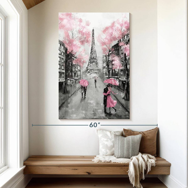 Pop rose Paris, H 51 po x l 34 po