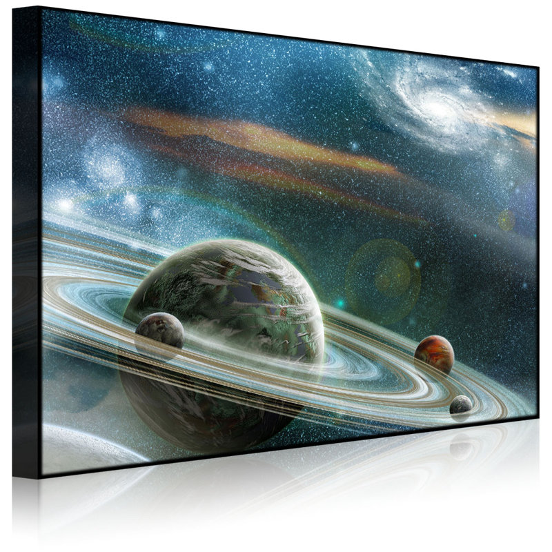 Planet With Numerous Celebrities Ring System by No - Wrapped Canvas Print, Without lighting, 60cm H x 80cm W x 4.5cm D