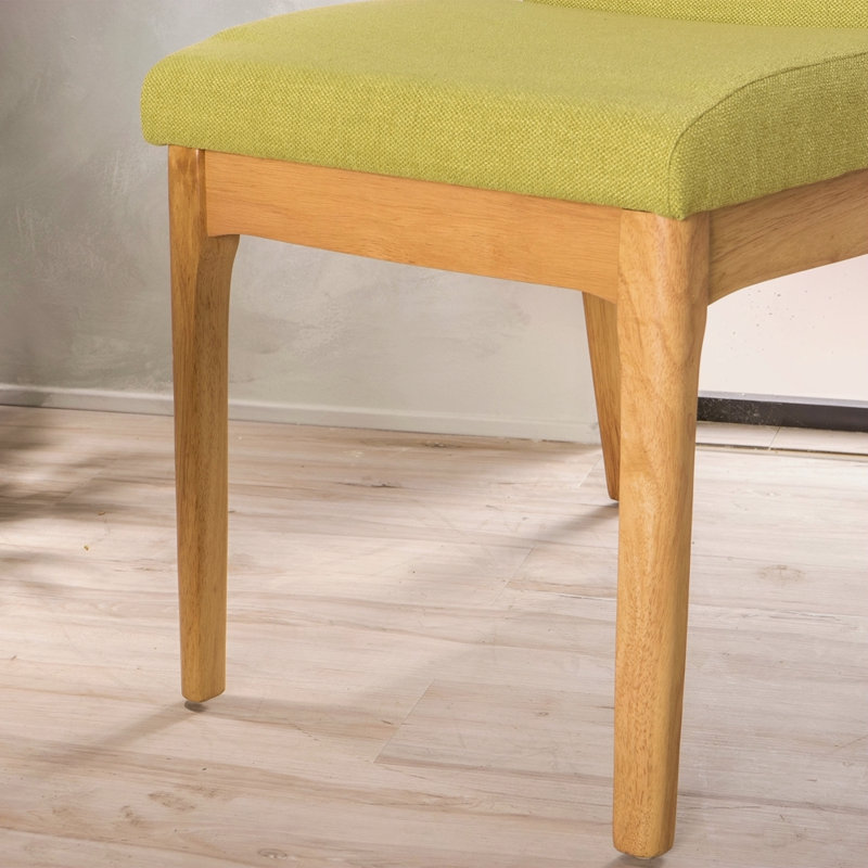 Chaise de salle à manger (ensemble de 2), Naturel, Vert