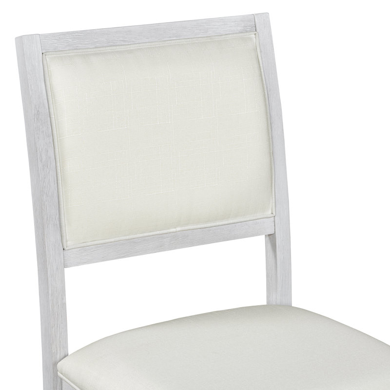 Ensemble de salle à manger extensible 6 pièces avec 4 chaises et banc Vintage, Blanc