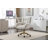 Velvet Fabric 360 Swivel Home Office Chair With Gold Metal Base And Universal Wheels,Ivory-124876038