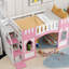 Lit mezzanine simple avec fenêtre et escalier de rangement pratique en rose - bois robuste polyvalent et ornemental fort-1058582993