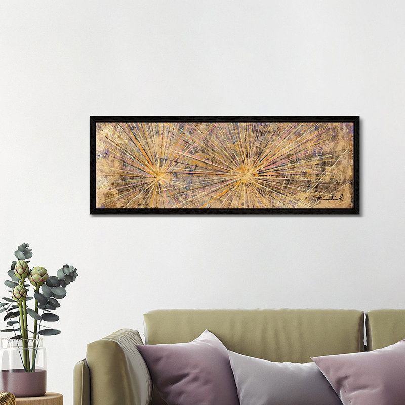 Silver Cholla - Panoramic Painting on Canvas, Black Framed, 121.92 cm H x 40.64 cm W