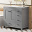 Meuble-lavabo 36 po avec lavabo en céramique, armoire de rangement abondante, 2 portes à fermeture douce et 5 tiroirs-1585249386