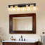 Éclairage pour meuble-lavabo moderne en bois massif, bois massif et métal noir avec abat-jour en verre transparent-1276855826