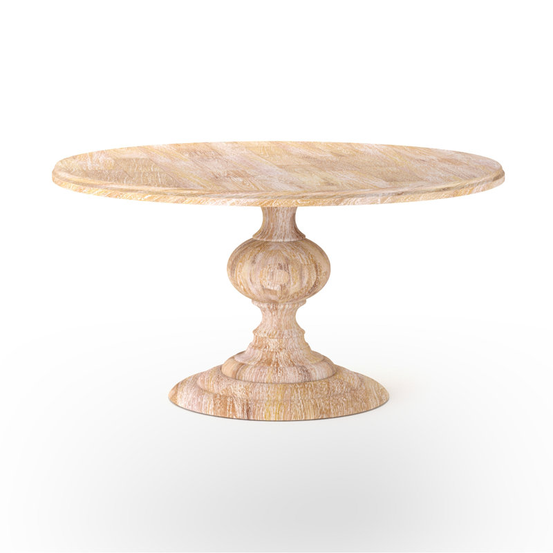Tanisha Mango Solid Wood Pedestal Dining Table, Dark Oak, 60" W x 60" L