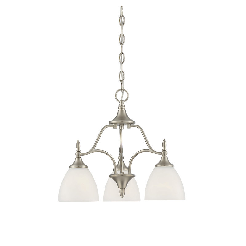 Lustre 3 lumières en nickel satiné Savoy House Herndon, Nickel satiné