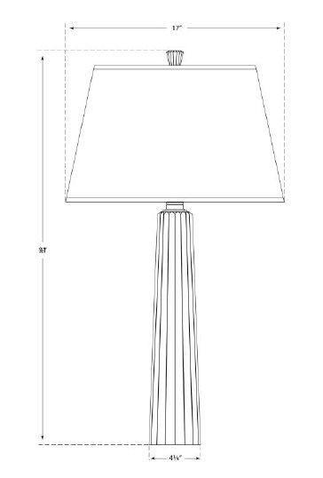 Chapman & Myers Fluted Spire Large Table Lamp, Aged Iron, Fabric